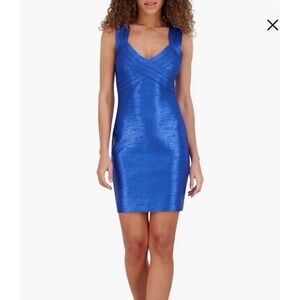 Blue Foil Bandage Dress